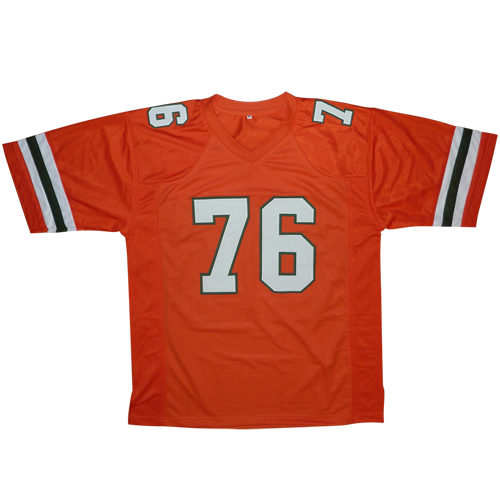 Warren Sapp Autographed Miami Hurricanes (Orange #76) Custom Jersey - Beckett