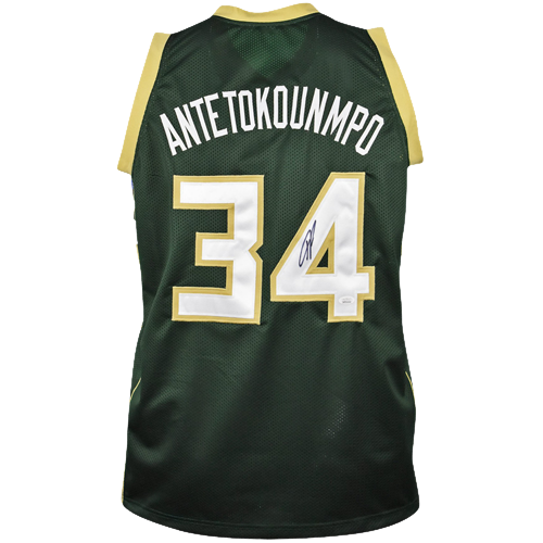 Giannis Antetokounmpo Autographed Milwaukee (Green #34) Custom Jersey - Beckett