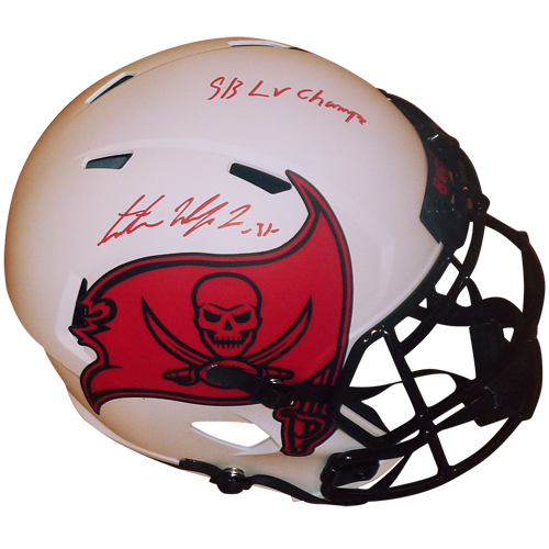 Antoine Winfield Jr. Autographed Tampa Bay Buccaneers (LUNAR Eclipse Alternate) Deluxe Full-Size Replica Helmet w/ SB LV Champs - Beckett