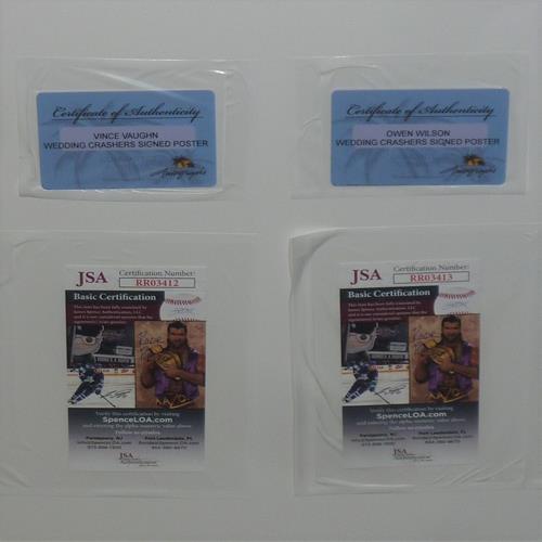 Wedding Crashers Full-Size Movie Poster Deluxe Framed with Owen Wilson And Vince Vaughn Autographs - JSA