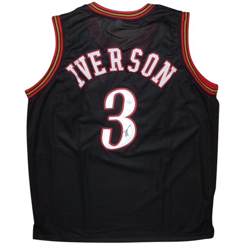 Allen Iverson Autographed Philadelphia (Black #3) Custom Jersey - JSA
