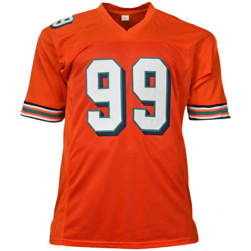Jason Taylor Autographed Miami (Orange #99) Custom Jersey - JSA