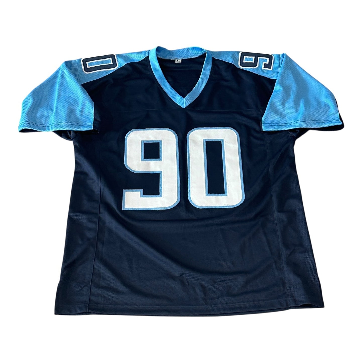 Jevon Kearse Autographed Tennessee (Navy Blue #90) Custom Jersey - Beckett