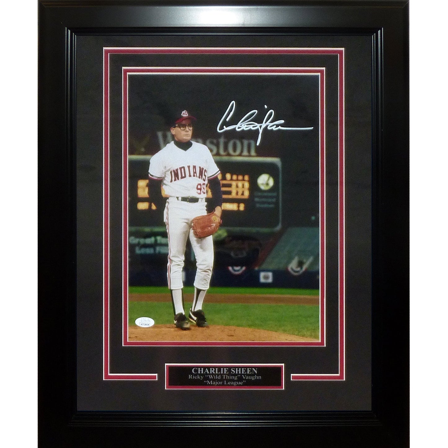 Charlie Sheen Autographed Major League (Wild Thing) Movie Deluxe Framed 11x14 Photo - JSA