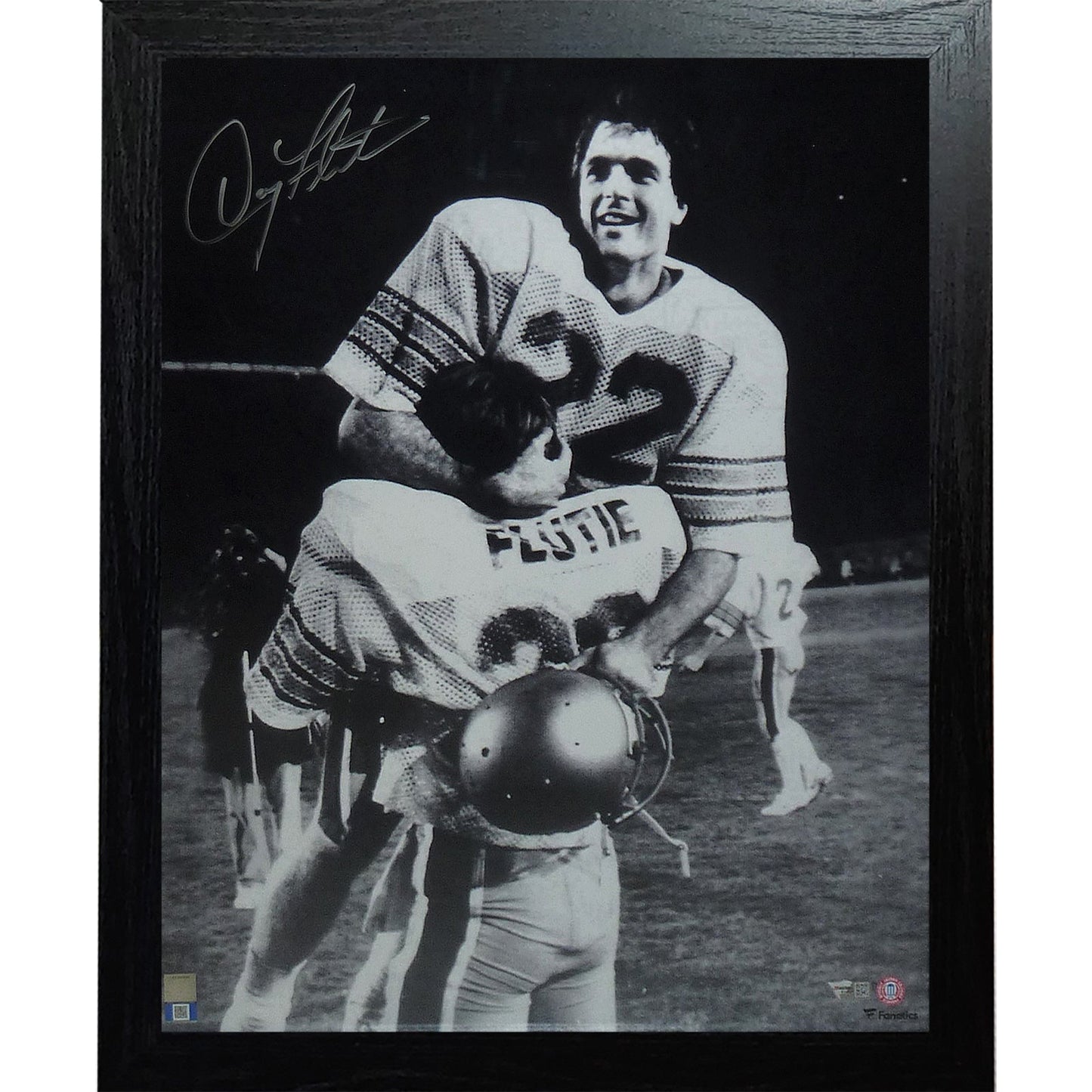 Doug Flutie Autographed Boston College Eagles (BW Celebration) Framed 16x20 Photo - JSA