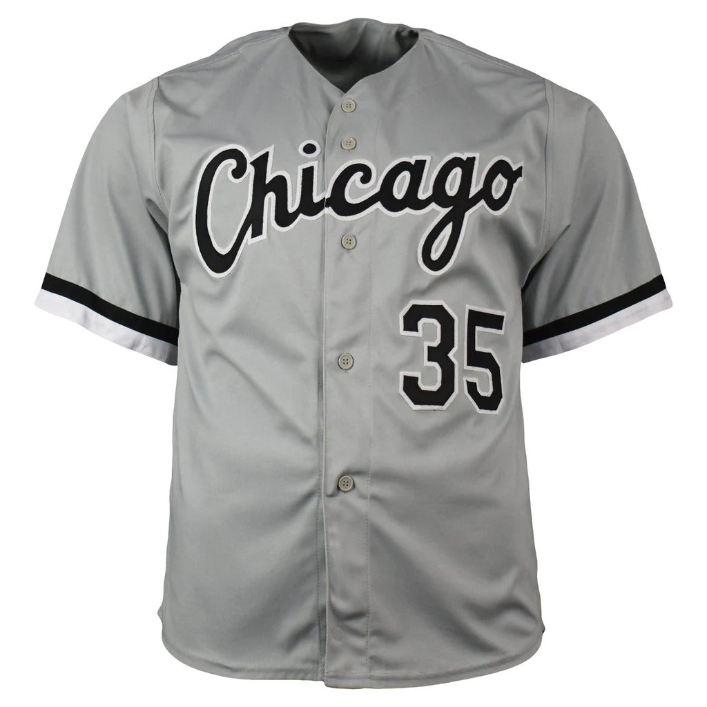 Frank Thomas Autographed Chicago (Grey #35) Custom Jersey - JSA