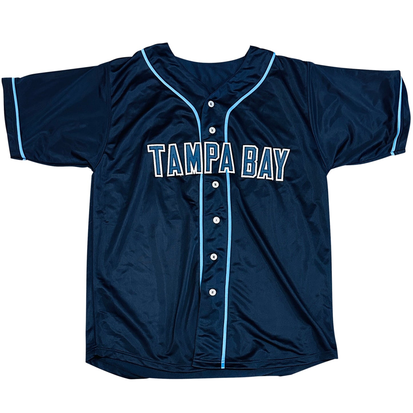 Randy Arozarena Autographed Tampa Bay (Navy Blue #56) Custom Jersey - Beckett