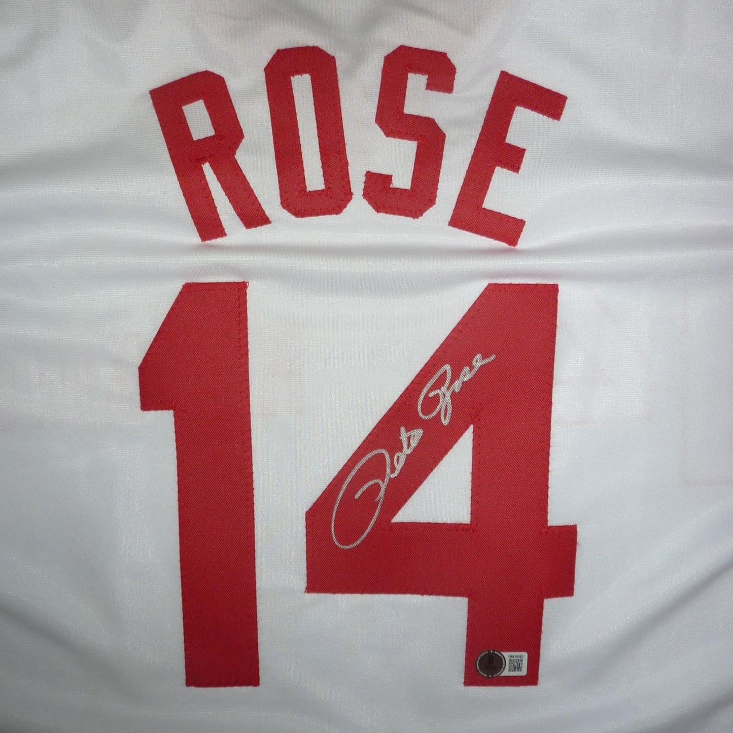 Pete Rose Autographed Cincinnati “Hit King” (White #14) Custom Jersey - Silver Signature – JSA