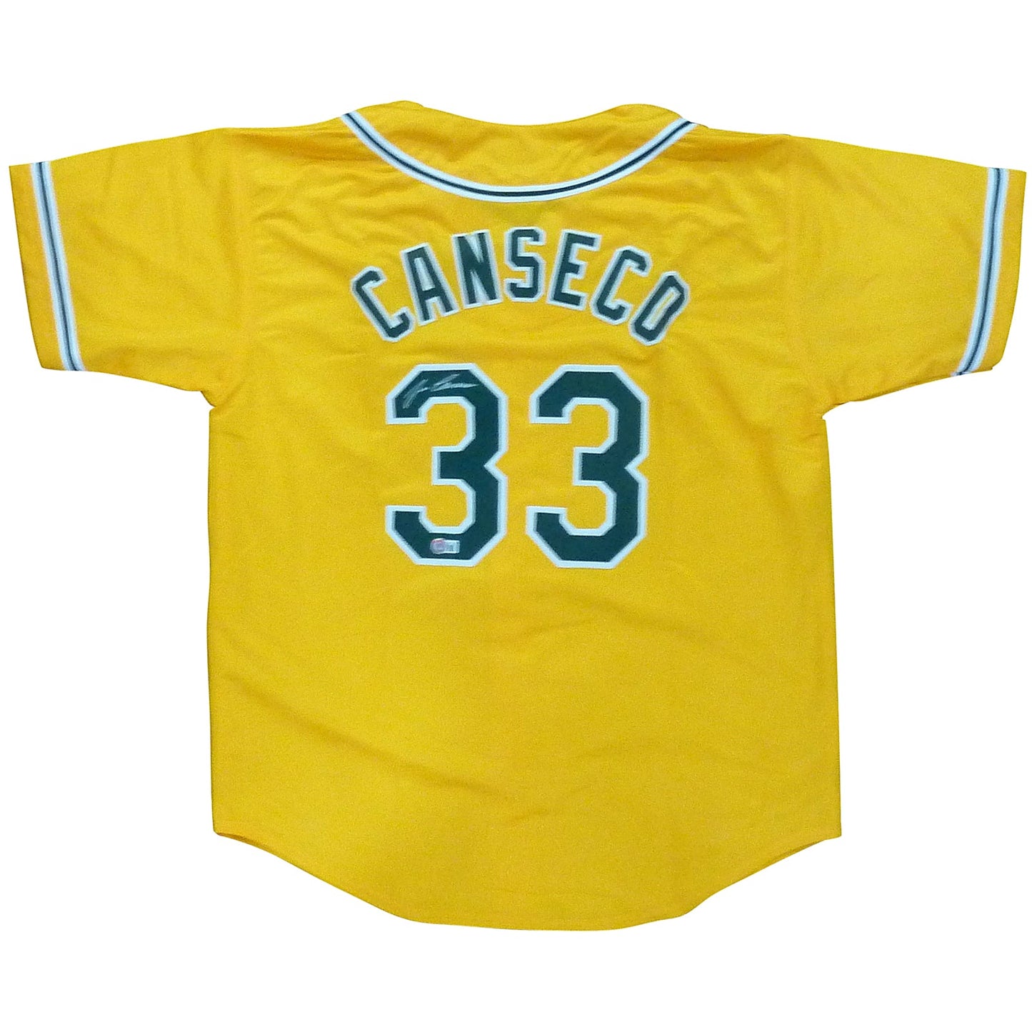 Jose Canseco Autographed Oakland (Yellow #33) Custom Jersey- JSA