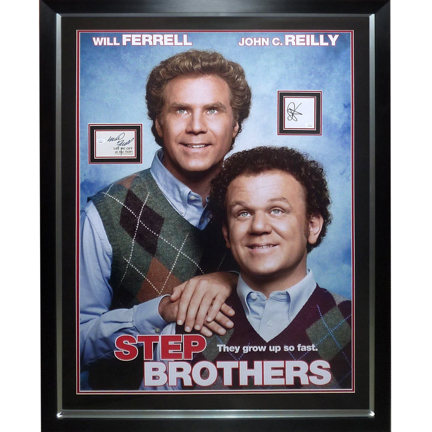 Step Brothers Full-Size Movie Poster Deluxe Framed with Will Ferrell And John C. Reilly Autographs - JSA
