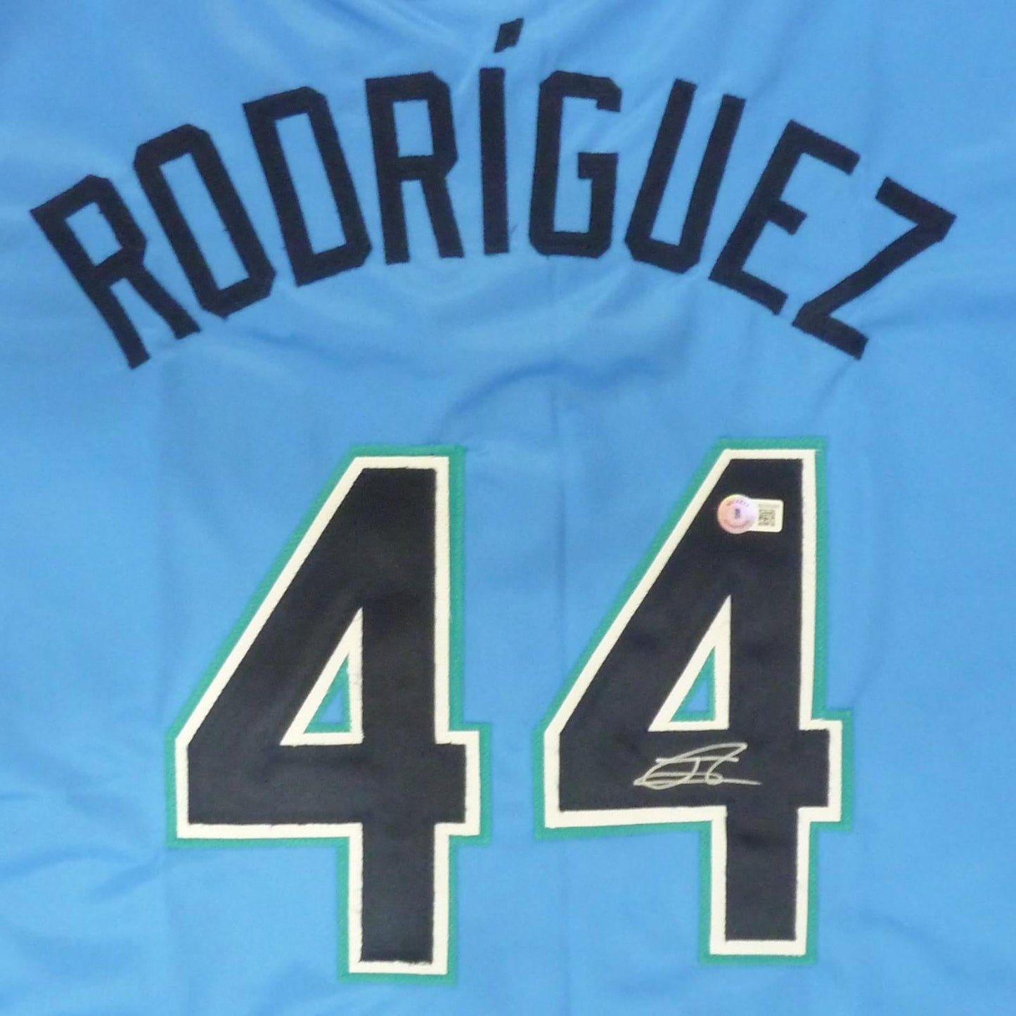 Julio Rodriguez Autographed Seattle (Baby Blue #44) Jersey - BAS