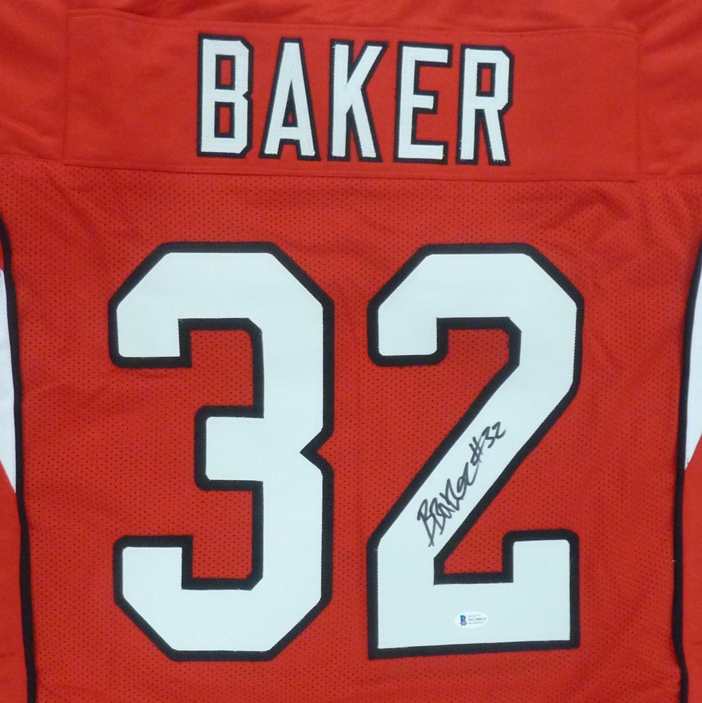 Buddha Baker Autographed Arizona (Red #32) Custom Jersey - JSA