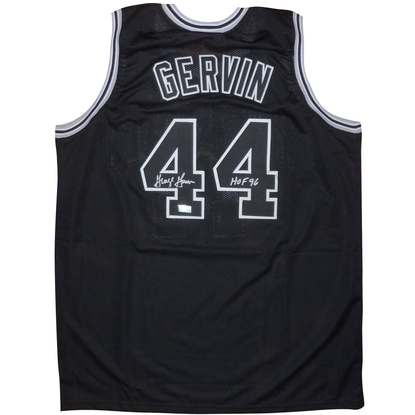 George Gervin Autographed San Antonio (Black #44) Ice Man Custom Jersey - JSA