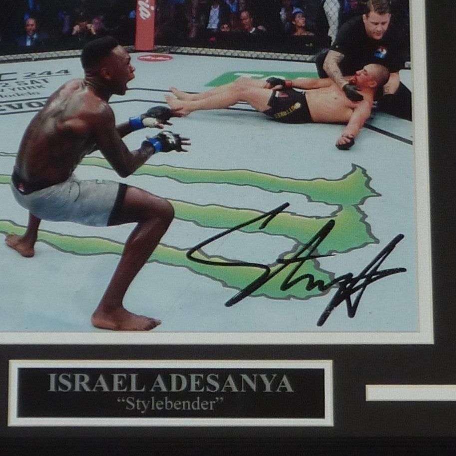 Israel Adesanya Autographed UFC (vs Whittaker) Deluxe Framed 8x10 Photo - JSA