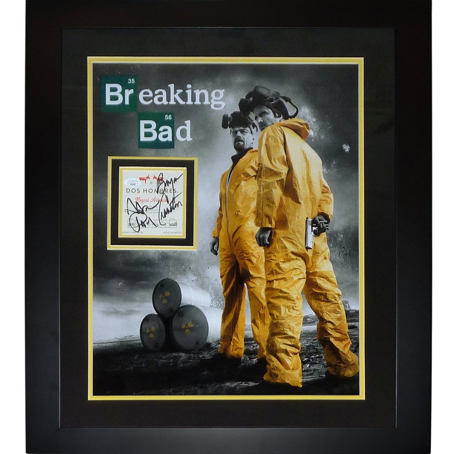 Breaking Bad 16x20 TV Poster Deluxe Framed with Bryan Cranston And Aaron Paul Autograph - JSA