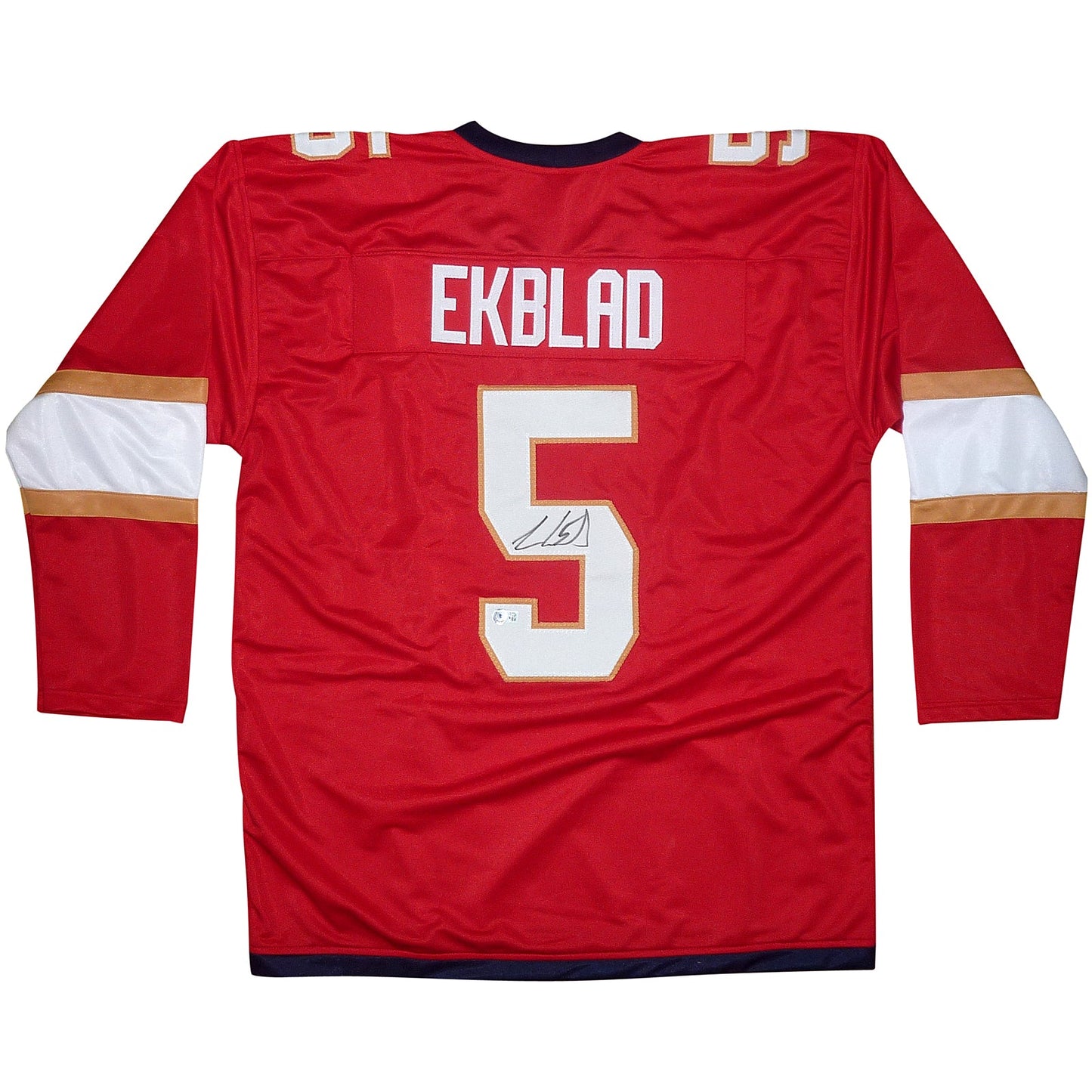 Aaron Ekblad Autographed Florida (Red #5) Custom Jersey - JSA