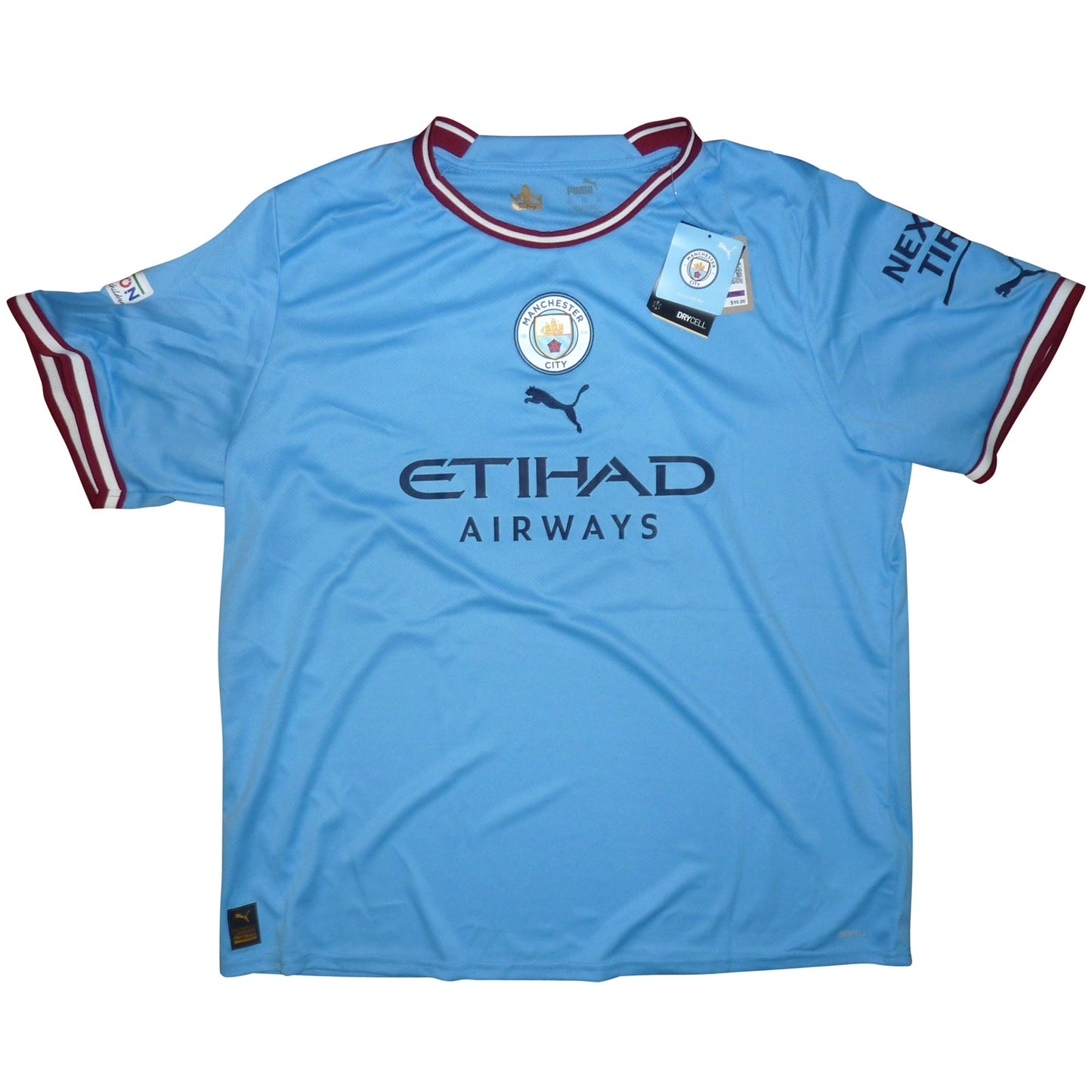 Erling Haaland Autographed Manchester City Ethiad 2022-23 (Blue #9) UCL Patch Soccer Jersey - Beckett Witness