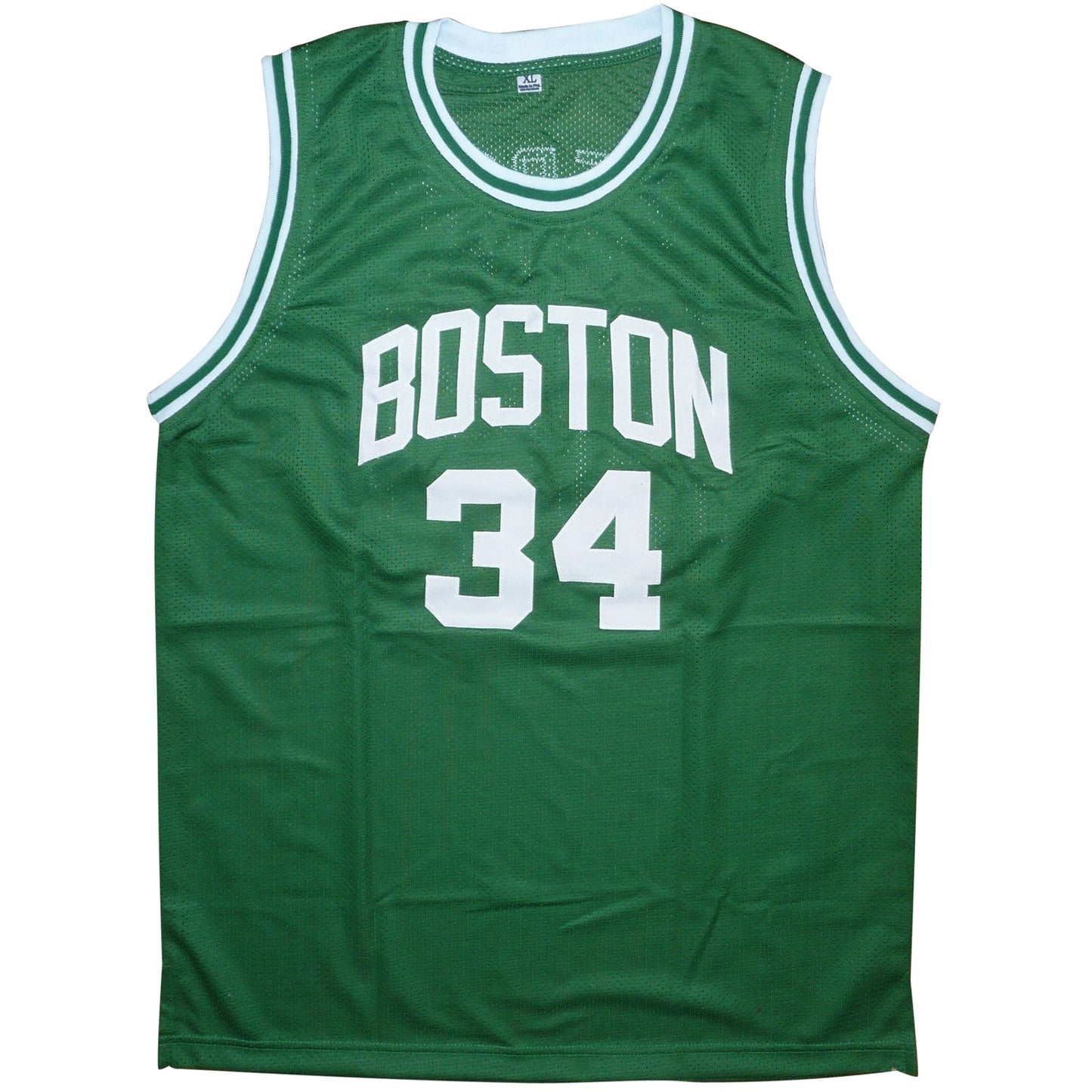 Paul Pierce Autographed Boston (Green #34) Custom Jersey - Beckett Witness