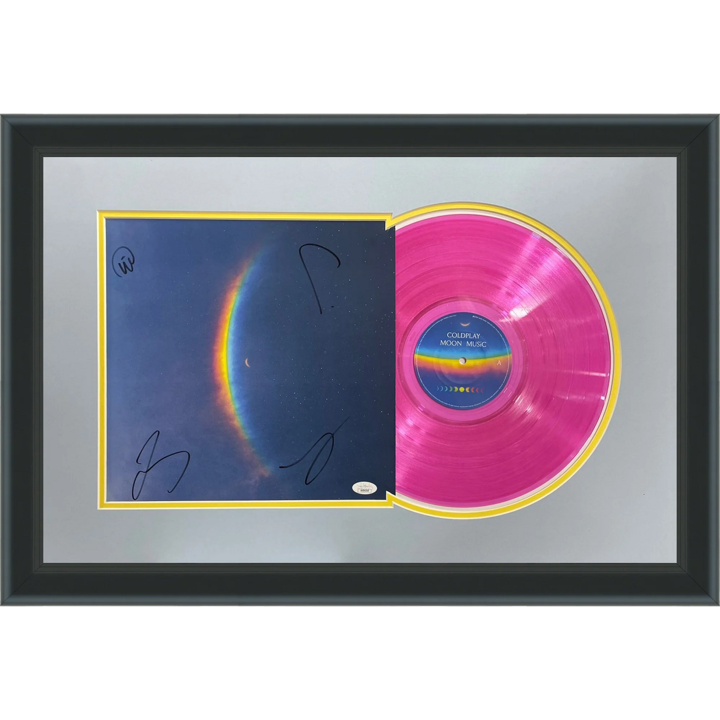 Coldplay Band 4 Members Autographed Moon Music Deluxe Framed Record - JSA