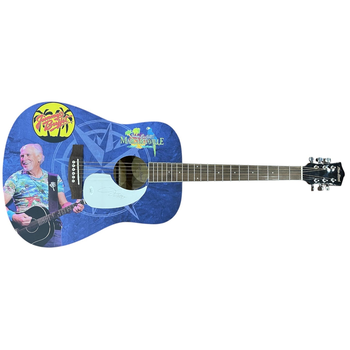 Jimmy Buffett Margaritaville Wrapped Acoustic Guitar with Signature - JSA LOA