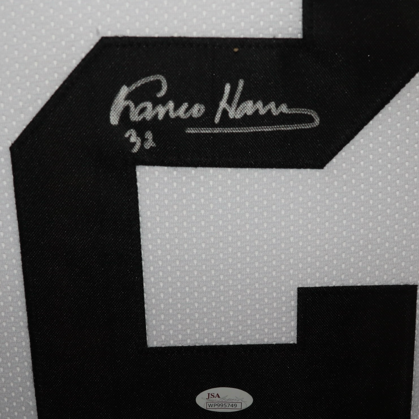Franco Harris Autographed Pittsburgh (White #32) Deluxe Framed Jersey - JSA
