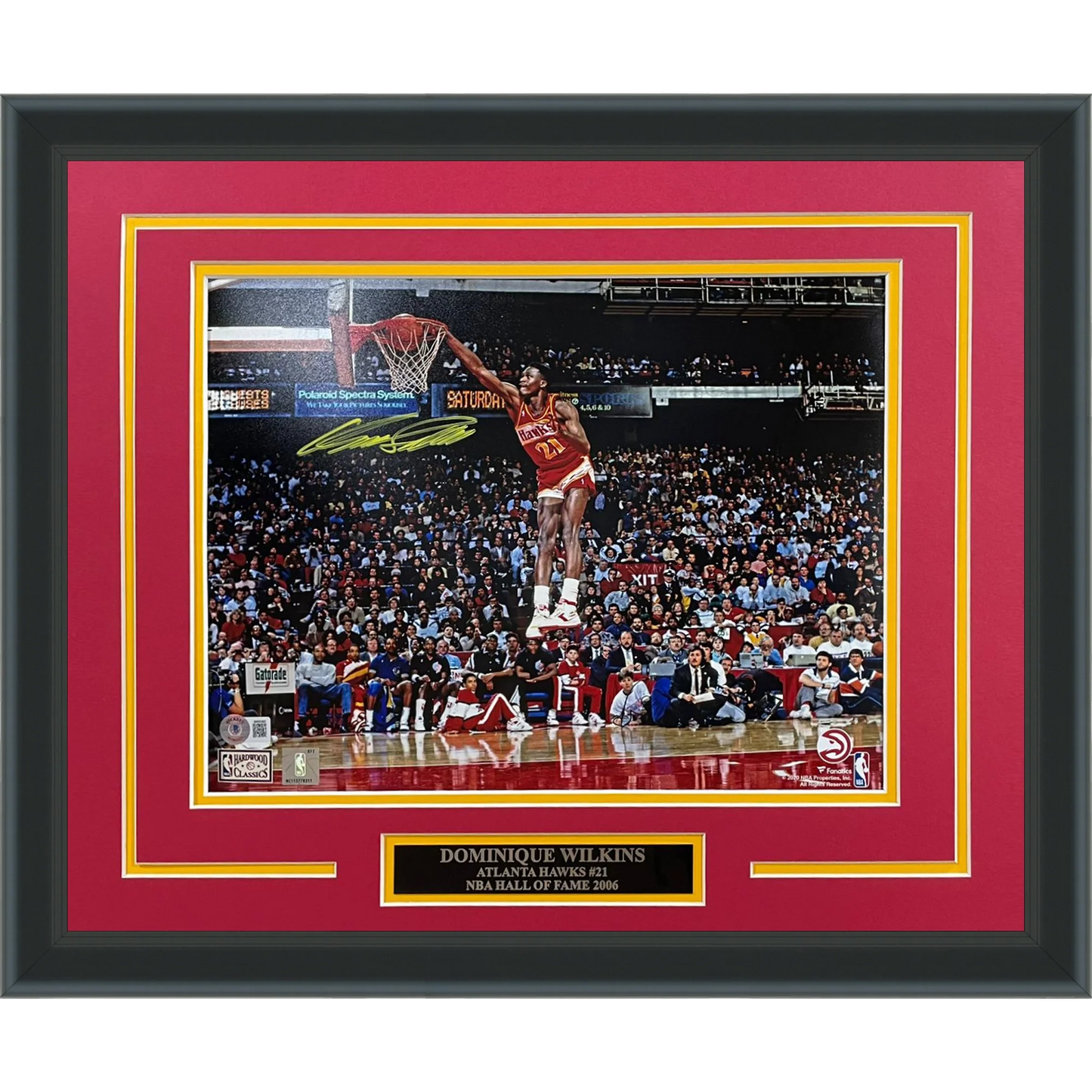 Dominique Wilkins Autographed Atlanta Hawks (Dunk Contest) Deluxe Framed 11x14 Photo - JSA