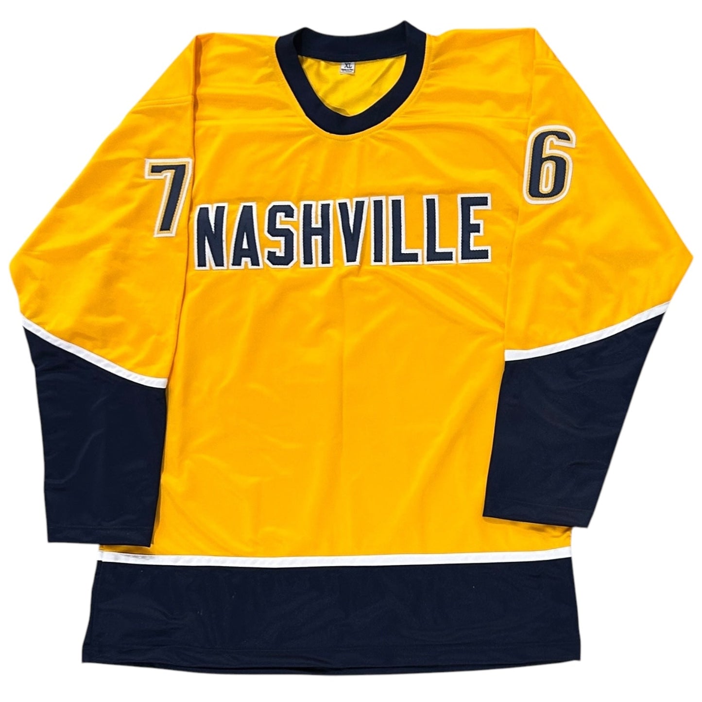 Brady Skjei Autographed Nashville (Gold #76) Custom Hockey Jersey - JSA