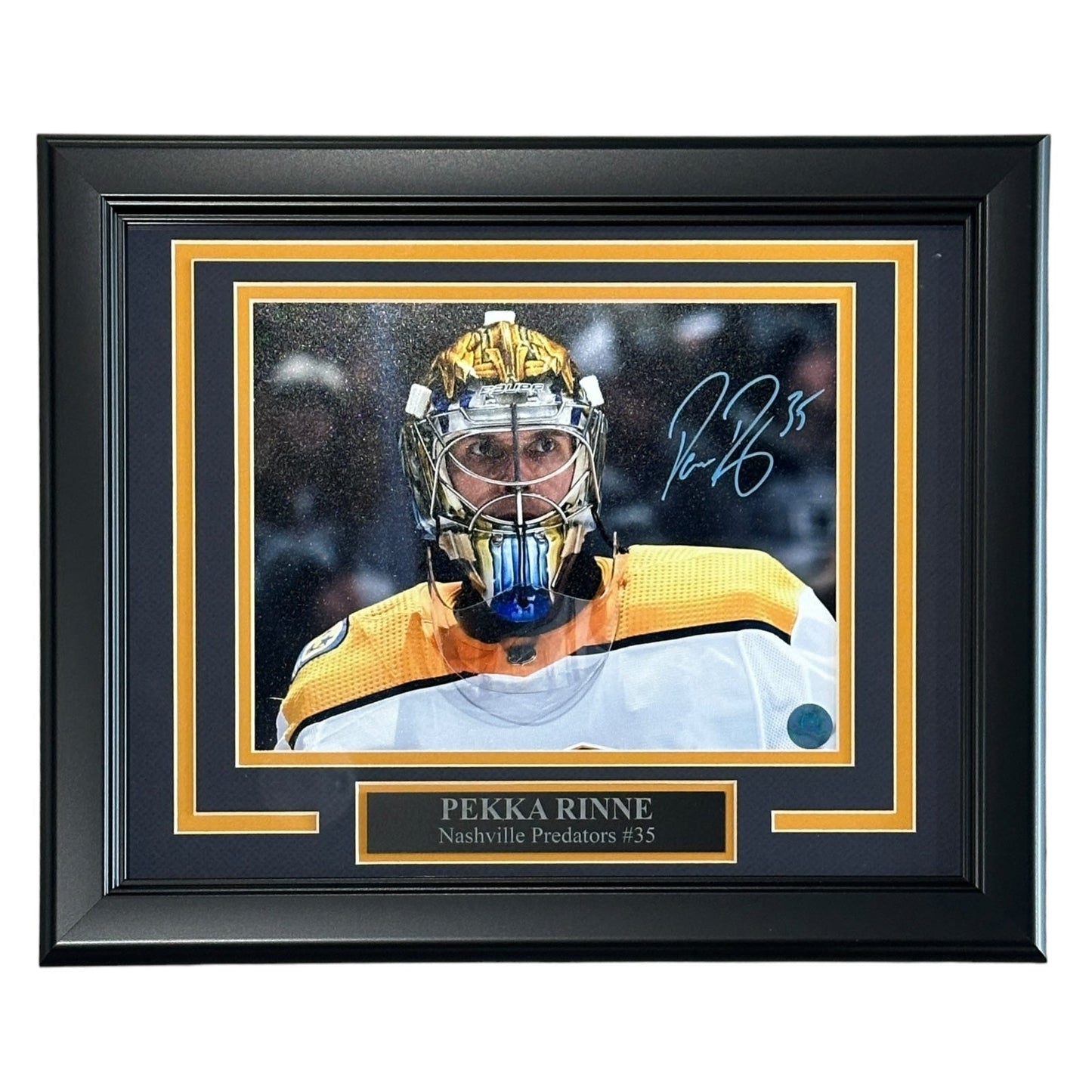 Pekka Rinne Autographed Nashville Predators (Horiz Close Up) Deluxe Framed 8x10 Photo - AJ