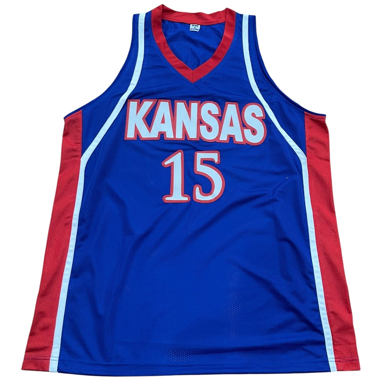 Mario Chalmers Autographed Kansas Jayhawks (Blue #15) Custom Jersey w/ "08 Champs" - JSA