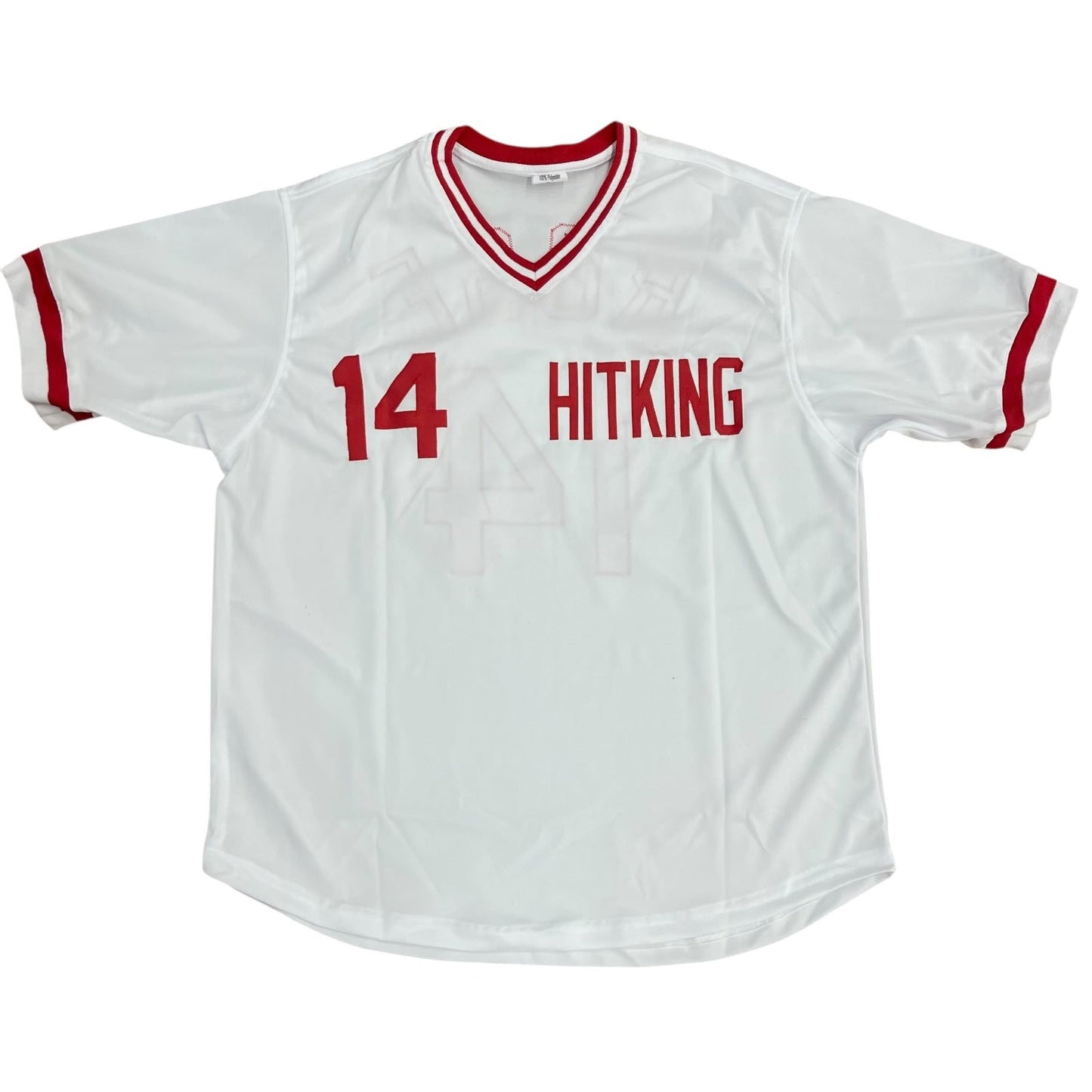 Pete Rose Autographed Cincinnati "Hit King" (White #14) Custom Jersey - Black Signature - JSA