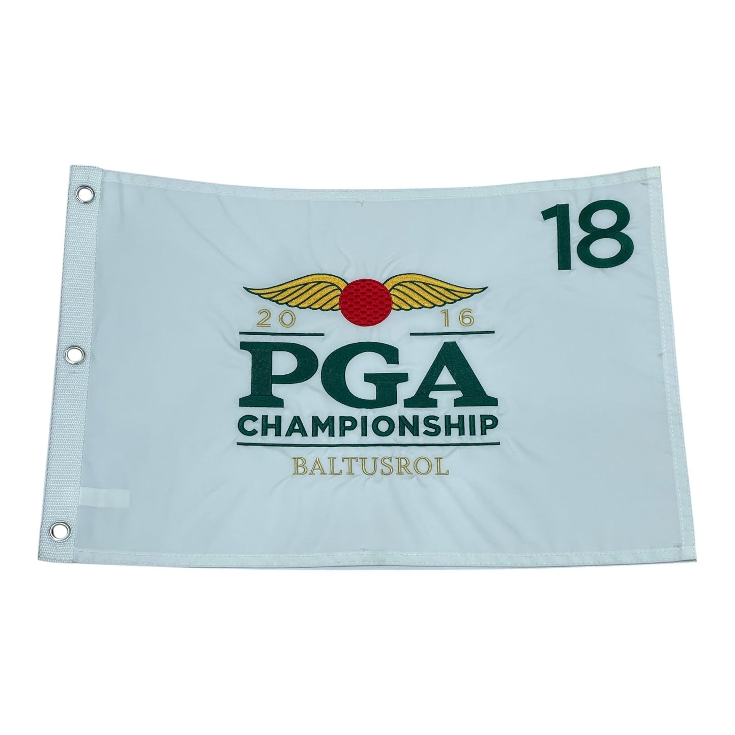 2016 PGA Championship Baltusrol (White Embroidered) Unsigned Golf Pin Flag - Jimmy Walker Champion