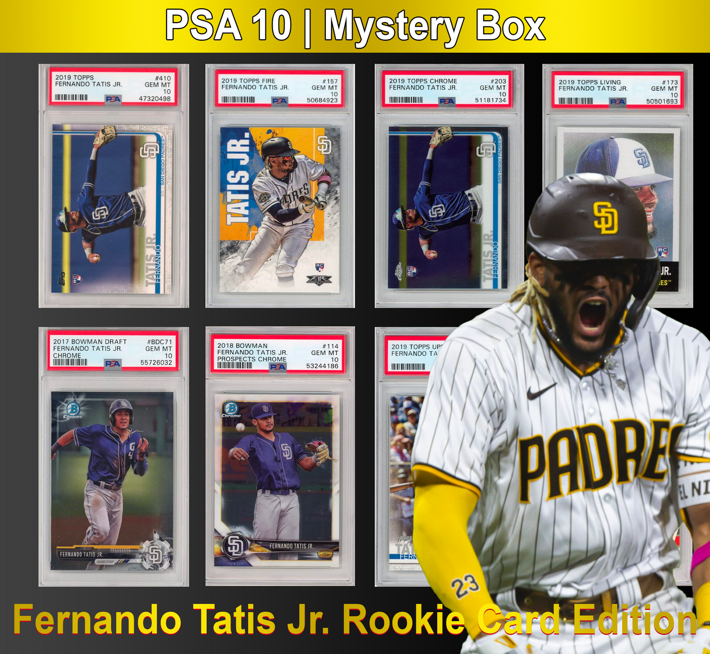 PSA 10 Graded Rookie Baseball Card Mystery Box - Fernando Tatis Jr