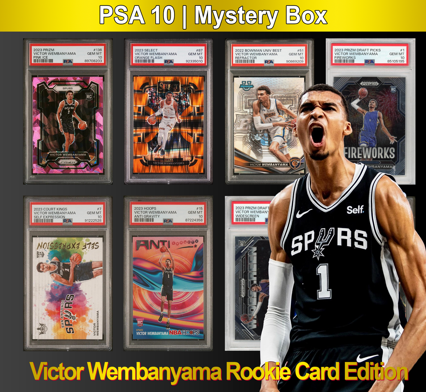 PSA 10 Graded Rookie Basketball Card Mystery Box - Victor Wembanyama