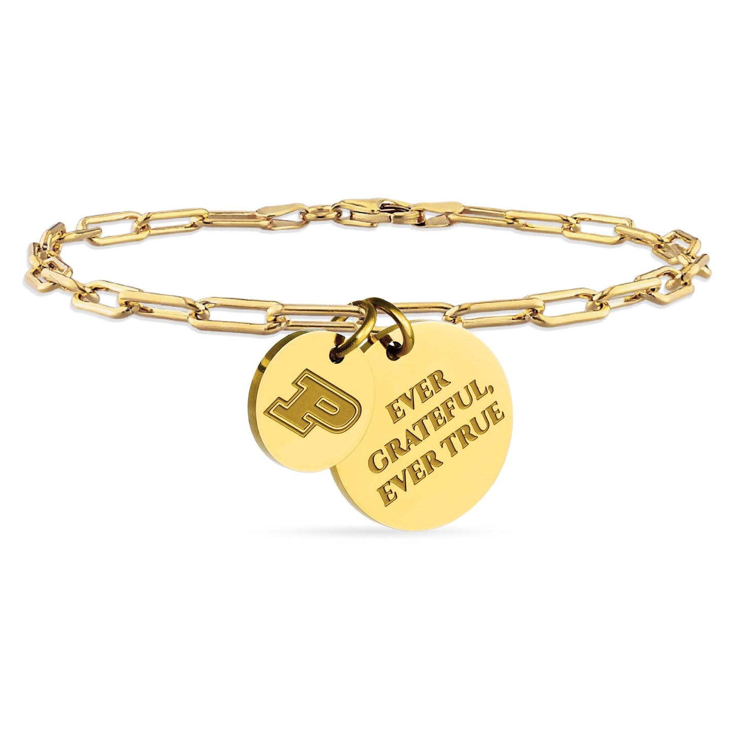 Purdue Paperclip Chain Charm Bracelet