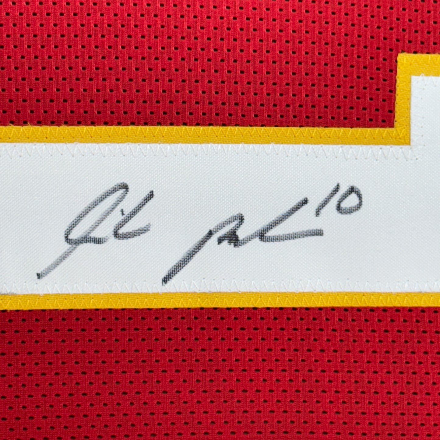 Framed Autographed/Signed Isiah Pacheco 35x39 Kansas City Red Football Jersey JSA COA