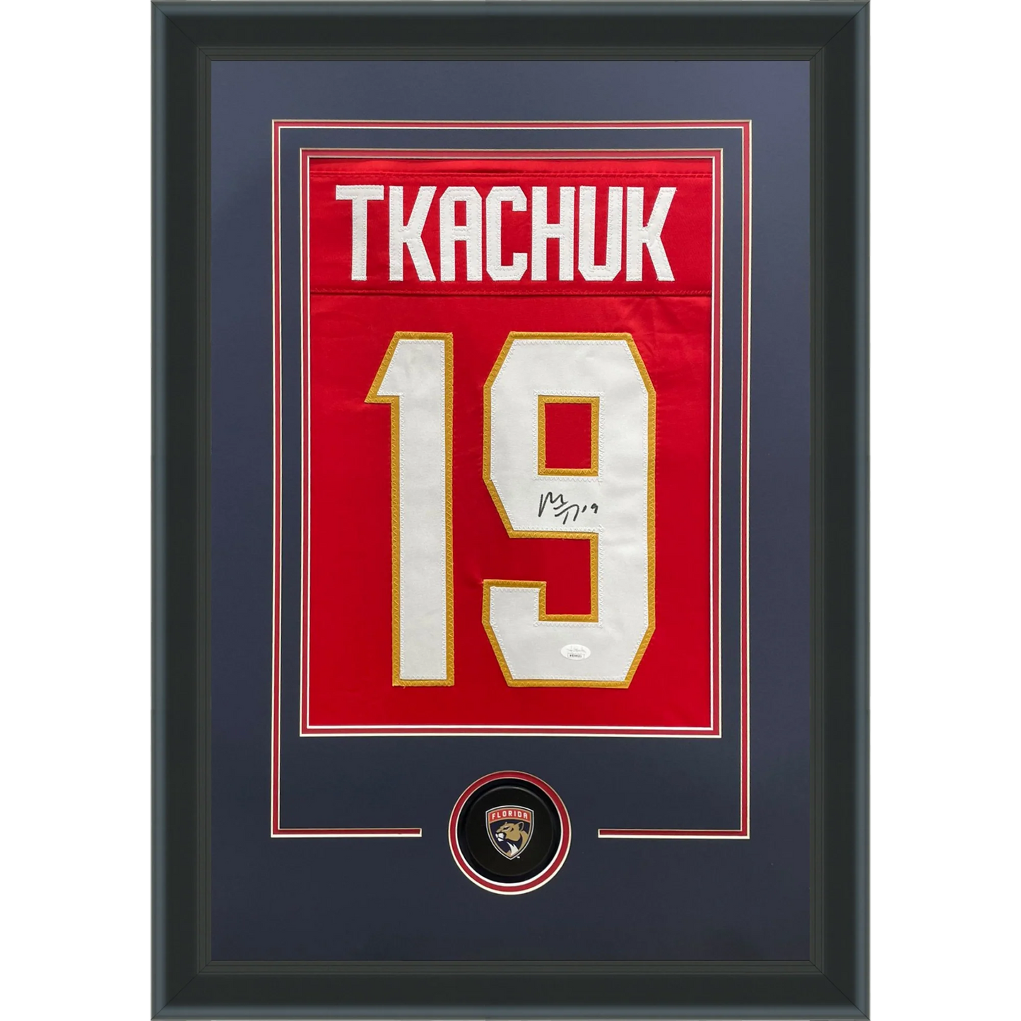 Matthew Tkachuk Autographed Florida Panthers (Red #19) Jersey Display Frame - JSA