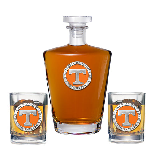 University of Tennessee Royal Decanter with 2 Glasses