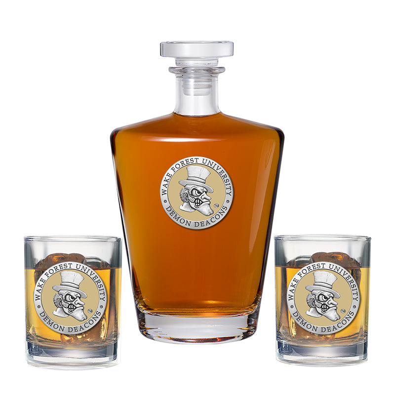 Wake Forest University Royal Decanter with 2 Glasses