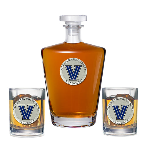 Villanova University Royal Decanter with 2 Glasses