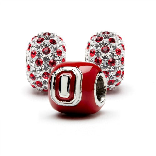 Ohio State Jewelry Bead Charm Set - Scarlet and White Charms
