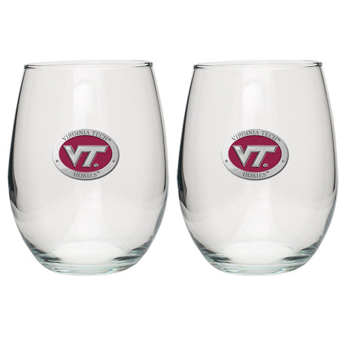 Virginia Tech University VT Logo Stemless Goblets (Set Of 2)