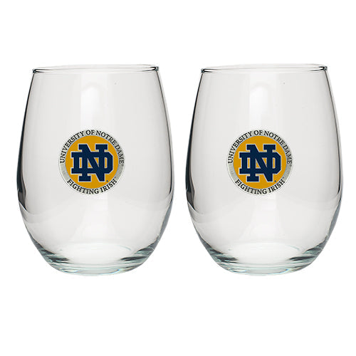 University of Notre Dame Stemless Goblets (Set of 2)