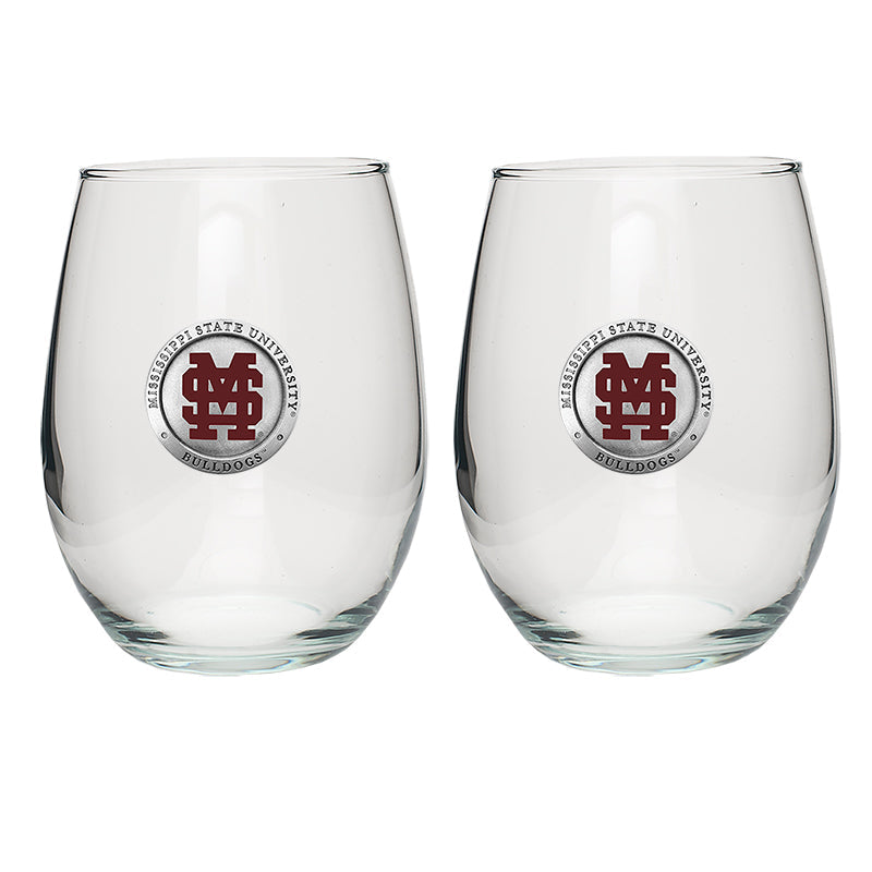 Mississippi State Baseball Logo Stemless Goblet (Set of 2)