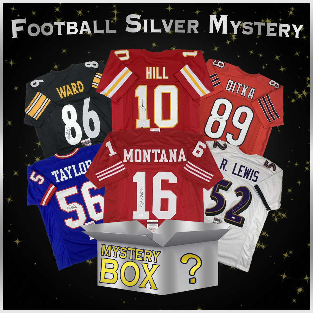 Autographed/Signed Football SILVER Series 1 Jersey Mystery Box with PSA JSA or Beckett COA