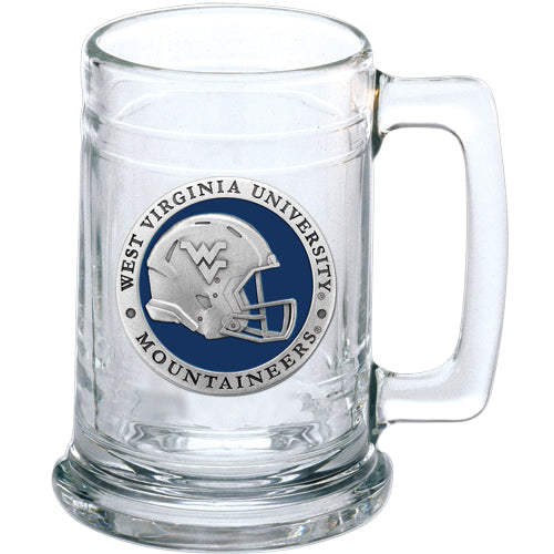 West Virginia University Helmet Stein