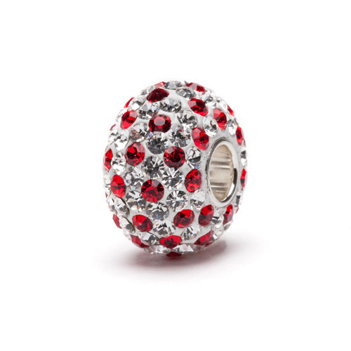 OSU Grey Block O with Scarlet Crystals Bead Charm Set