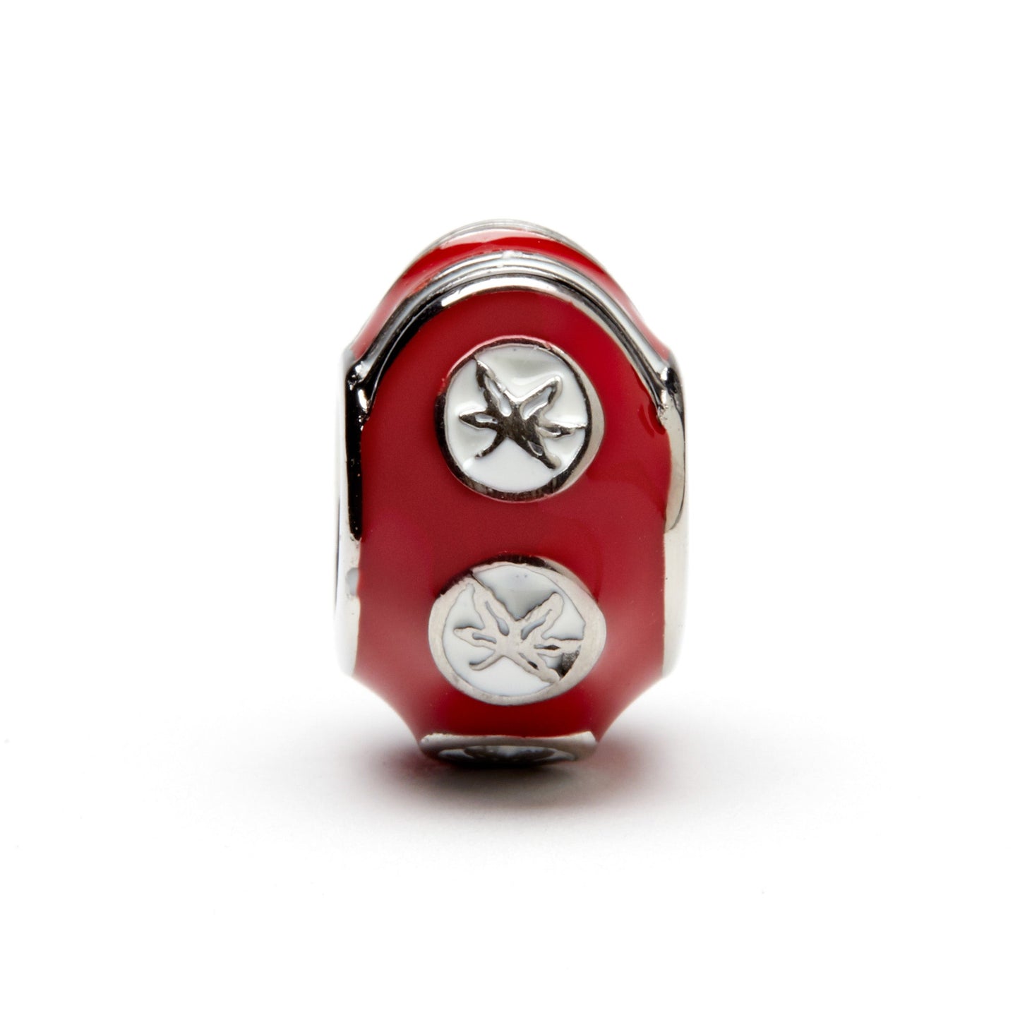 Ohio State Buckeye Scarlet 6 Leaf Bead Charm