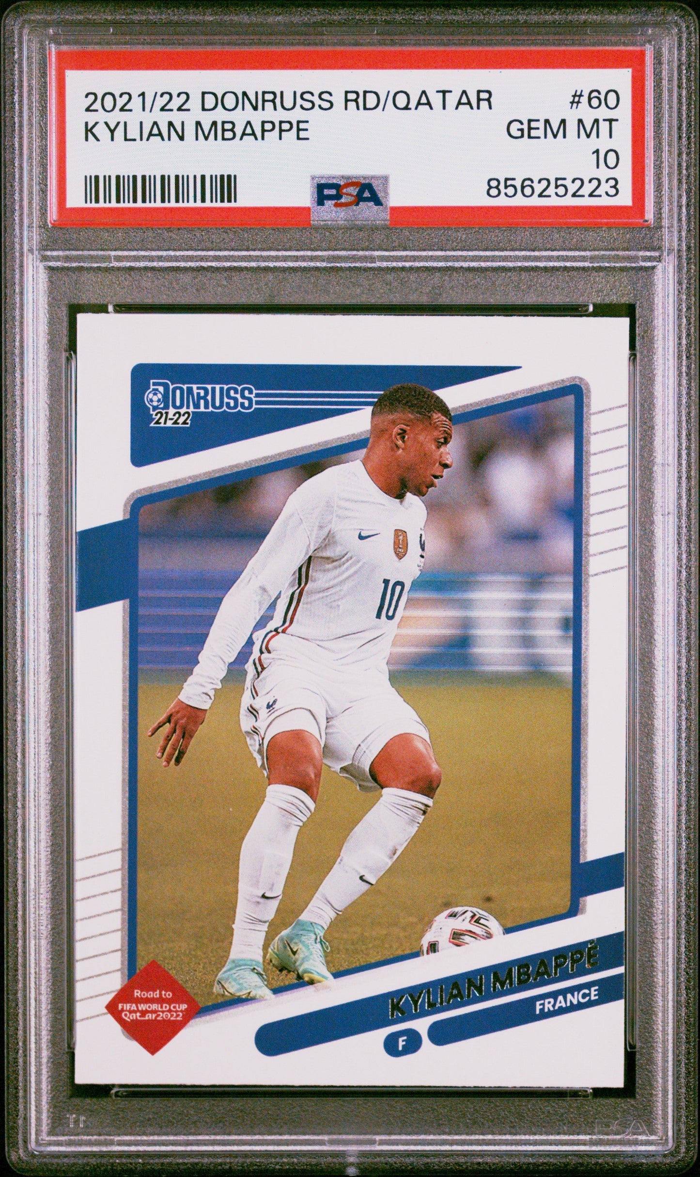 Graded 2021-22 Panini Donruss Road to Qatar Kylian Mbappe #60 Soccer Card PSA 10 Gem Mint