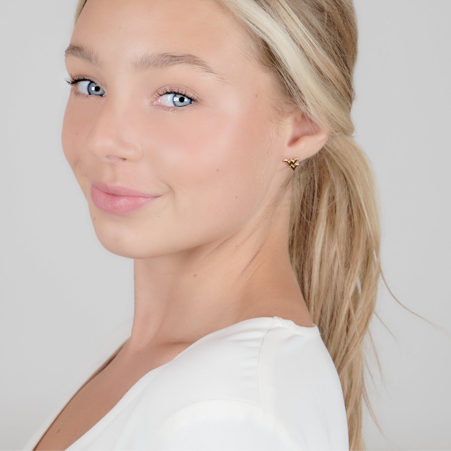 WVU Flying WV Gold Plated Studs