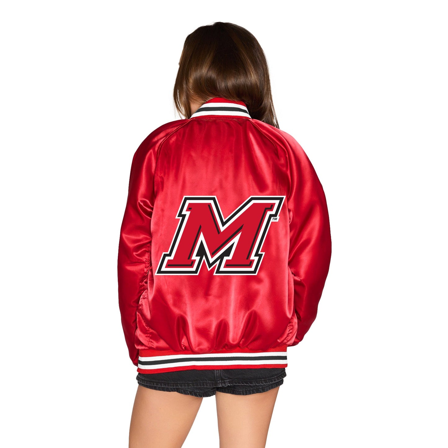 Marist Satin Letterman Bomber Jacket